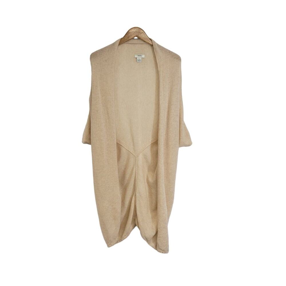 Neiman Marcus Beige Cashmere Dolman Sleeve Open Front Shawl Cardigan Sweater XS